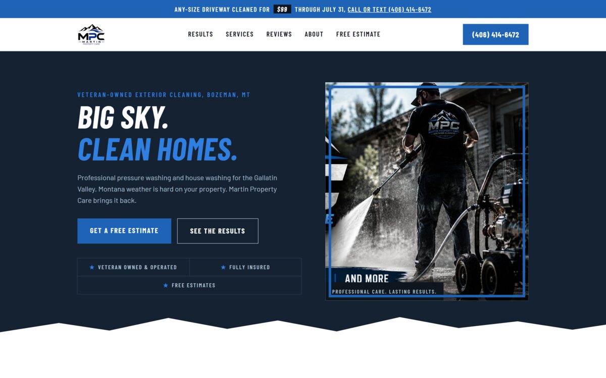 Martin Property Care homepage